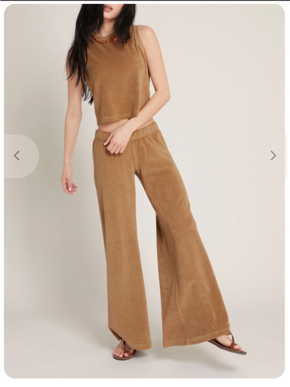 NEW SUZIE KONDI zephyra flare terry pants in pecan size small